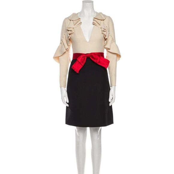 NWT. 3K Gucci Silk-Wool Sculpted Sleeve Dress Size: XS | US2, IT38 - Picture 7 of 15